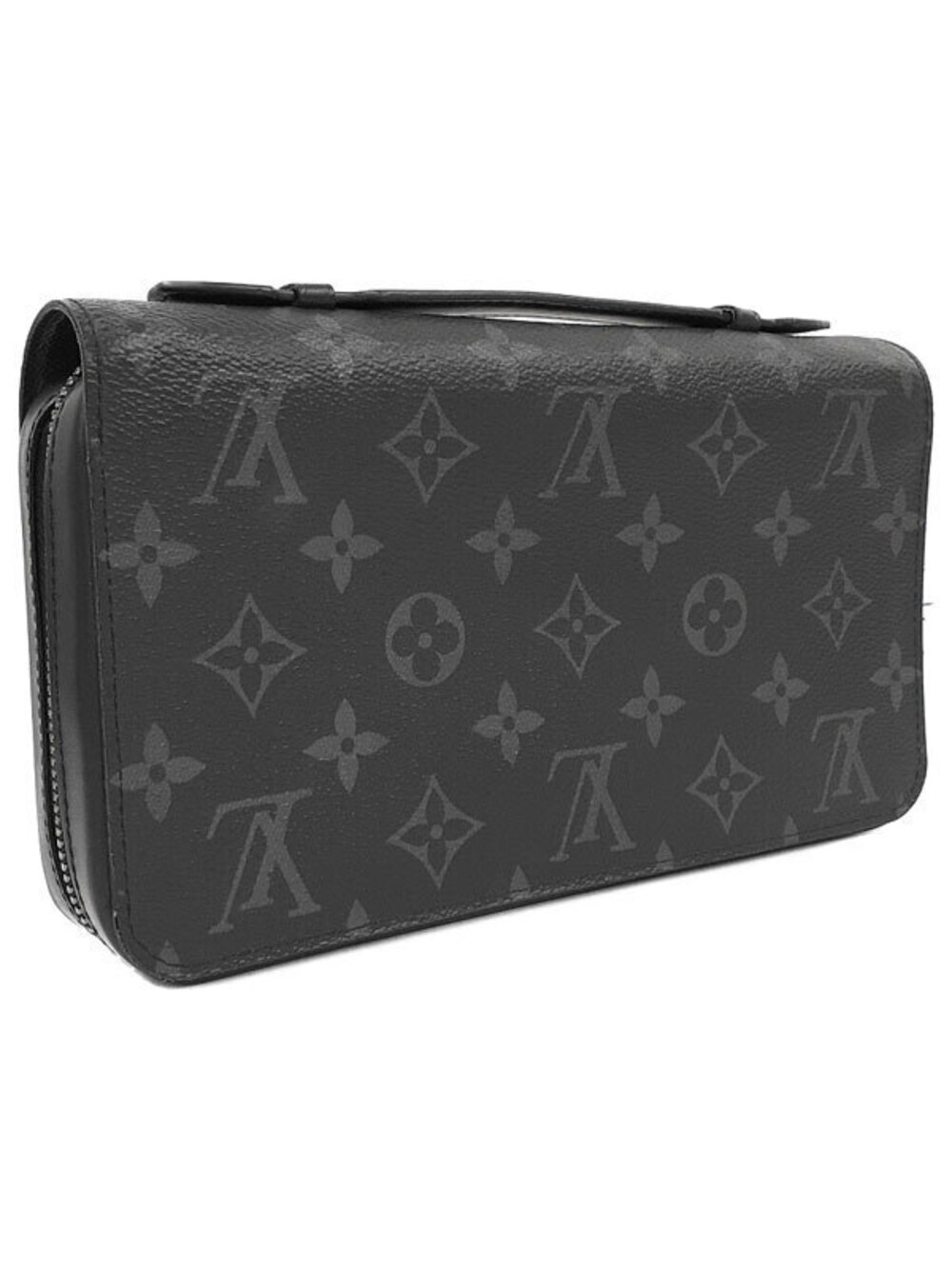Louis Vuitton Black Monogram Round Long Zippy Zipper Wallet Eclipse Black